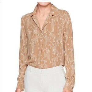 Banana Republic Boyfriend Fit Blouse giraffe